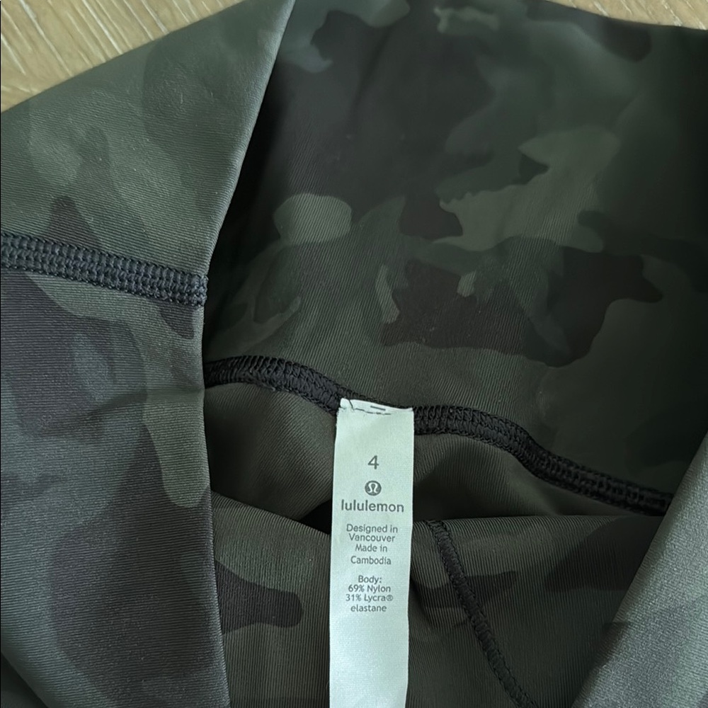 Lululemon Athletica Camo Green Leggings High Waist Performance - Picture 2 of 6